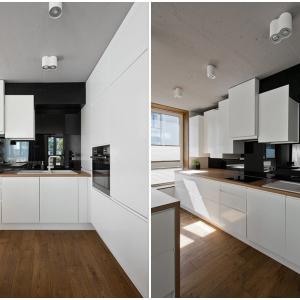 Кухнята е подчинена на изчистените линии и семплия дизайн