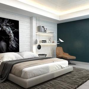 В спалнята поставете декоративни панели, предразполагащи към отмора и релакс