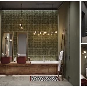 Семпла баня в земни тонове