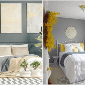 Сиво с жълти багри