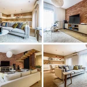 Тухлената стена като акцент във всекидневната