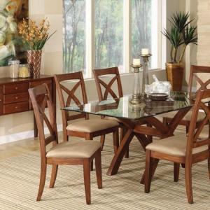 Изящна кухненска маса със стъклен плот