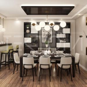 Living room and kitchen