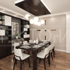 Living room and kitchen