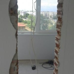 избиване на врата - тухла