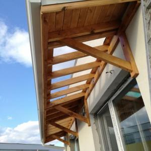 Навес с комбинация от плътен не чуплив поликарбонат прозрачен