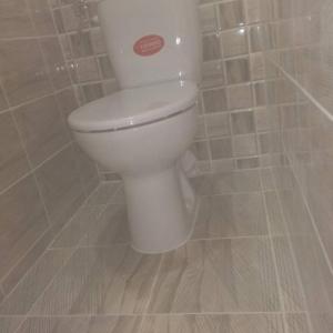 Монтаж на тоалетна чиния в завършена тоалетна...