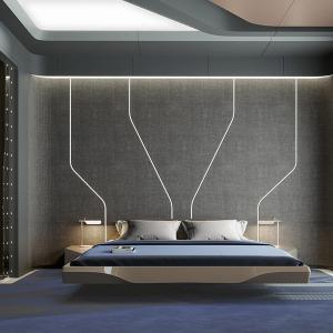 Модерна спалня с технологични елементи