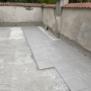 Битумна хидроизолация и лепене на плочки на тераса София ул.Цар Симеон