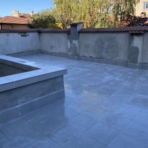 Битумна хидроизолация и лепене на плочки на тераса София ул.Цар Симеон