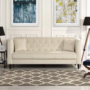 Кадифен диван в бежов цвят