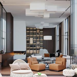 Огромна библиотека, част от дневната