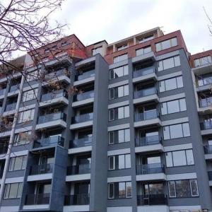 Черковна стъклен парапет квадрат с сиво стъкло триплекс 8 мм