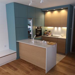 Кухня комбинация от лакиран и фурнирован MDF _15