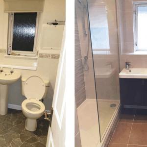Тоалетна, преустроена на баня с тоалетна