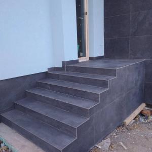 Направа на облицовка от гранитогрес по стъпала