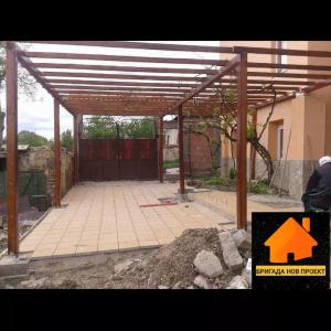 Градински плочи  и навес