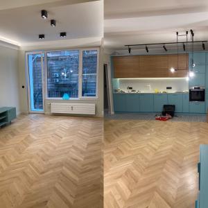 Завършен кадър на цялостен ремонт на всекидневна