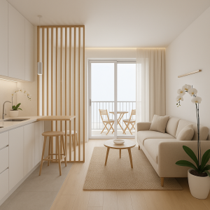 студио апартамент със светлина